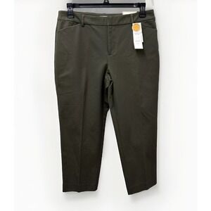 Charter Club Dark Green Slim Fit Cropped Pants